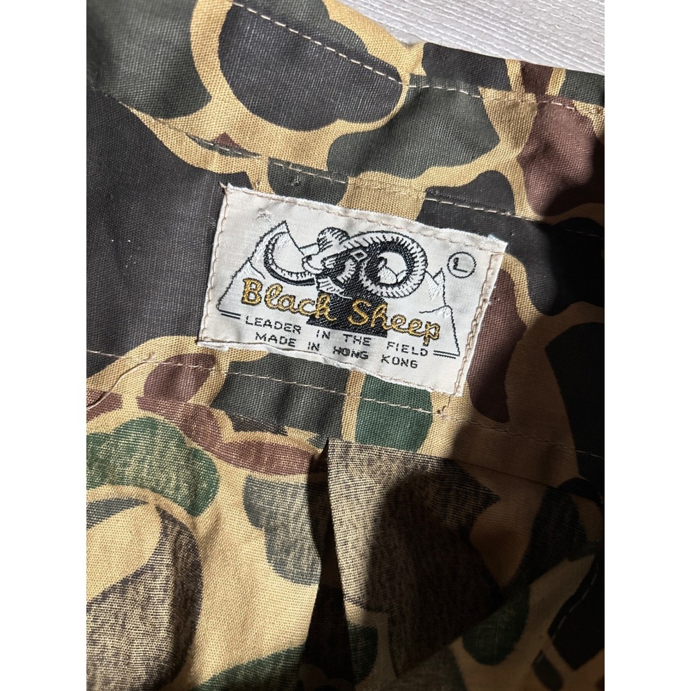 Vintage Black Sheep Mens L Duck Hunter Camo Hunting Shirt Quilted Patch Gorpcore - Picture 3 of 8